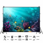Yeele 10×6.5ft Vinyl Underwater Coral Reef Backdrop for Photography Ocean Under The Sea World Jellyfish Shipwreck Background Birthday Party Decorations Photo Booth Shooting Studio Props Wallpaper