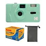 Kodak M35 35mm Reusable Film Camera, Focus Free, Build in Powerful Flash, Bundle with Film and Camera Bag (Mint Green, Ultramax 400 Film 24exp. and Bag Bundle)