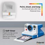 Polaroid Now i-Type Instant Camera – White + Polaroid Color Film for i-Type – Double Pack + Grey Album + Colorful Neck Strap