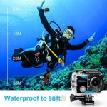 Piwoka Action Camera FHD 1080P, 98FT/30M Underwater Waterproof Camera with Wide Angle ?12MP Sports Camera with Accessories Kit Suitable for Helmet, Bicycle, etc. (Black-Blue)