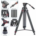 Video Tripod, Avella VH501 72 inch Professional Heavy Duty Aluminum Tripod, with Detachable Fluid Drag Pan Tilt Head Max Loading 13.2 LB, for Canon Nikon Sony Olympus Panasonic DSLR Camcorder