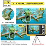 Waterproof Camera Underwater Camera 10FT Dual Screens Selfie Waterproof Digital Camera 48MP Compact Underwater Camera for Snorkeling 2.7K Full HD Video Recorder Beginners Yellow