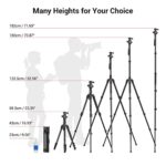 SmallRig 71″ Camera Tripod, Foldable Aluminum Tripod & Monopod, 360°Ball Head Detachable, Payload 33lb, Adjustable Height from 16″ to 71″ for Camera, Phone