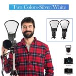 Sequpr 2 Pack Universal Camera Flash Diffuser Reflector Cap with Elastic Bend Bounce Difffuser, Silver/White Flash Speedlight Compatible with Canon,Nikon,Sony, Metz,ect.