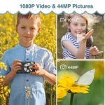 Digital Camera 1080P 44MP Kids Camera Digital Point and Shoot Camera with 32GB Memory Card,16X Zoom Vlogging Camera for Children Boys Girls Students