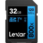 Lexar 32GB High-Performance 800x UHS-I SDHC Memory Card Blue Series – (3-Pack)