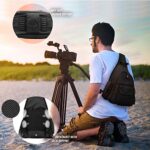 DSLR Camera Bag Waterproof Camera Sling Backpack with Rain Cover Outdoor Travel Backpack Camera Bag Case for Laptop Canon Nikon Sony Pentax DSLR Cameras,Lens,Tripod and Accessories (Black)