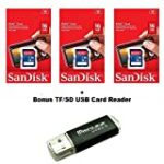 Lot of 3 SanDisk 16GB SD SDHC Class 4 Flash Memory Camera Card SDSDB-016G-B35 Pack + SD/TF USB Card Reader