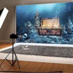 AOFOTO 7x5ft Underwater Treasure Chest Background Seabed Sword Rocks Skull Pirate Jewelry Box Photography Backdrop Under Sea Birthday Party Decoration Boy Child Girl Kid Photo Shoot Studio Props Vinyl