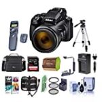Nikon COOLPIX P1000 Digital Point and Shoot Camera – Bundle with Camera Case, 64GB SDHC U3 Card, 77mm Filter Kit, Spare Battery, Tripod, Remote Shutter Trigger, Cleaning Kit, PC Software Pack and More