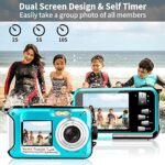 Underwater Camera 10FT Waterproof Digital Camera HD 2.7K 48MP Video Selfie Dual Screen 16X Waterproof Camera Underwater Camera for Snorkeling?806BU?