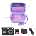 Carrying & Protective Case for Digital Camera, AbergBest 21 Mega Pixels 2.7″ LCD Rechargeable HD/ Kodak Pixpro/ Canon PowerShot ELPH 180/190 / Sony DSCW800 / DSCW830 Cameras for Travel – Purple