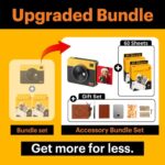 Kodak Mini Shot 3 Retro Accessory Gift Bundle 3×3 2-in-1 Instant Camera & Photo Printer, Compatible with iOS, Android & Bluetooth, Real Photo HD, 4PASS Technology & Laminated Finish – Yellow