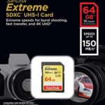 SanDisk Extreme 64GB SD Card (5 Pack) Speed Class 10 UHS-1 U3 C10 4K 64 GB SDXC Memory Cards for Compatible Digital Camera, Computer, Trail Cameras