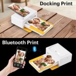 Kodak Dock Plus 4×6 Instant Photo Printer 80 Sheet Bundle (2022 Edition) – Bluetooth Portable Photo Printer Full Color Printing – Mobile App Compatible with iOS and Android – Convenient and Practical