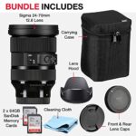 Sigma 24-70mm F2.8 Art for Sony Camera Bundle with Sony 24-70 Sigma Lens, Lens Front and Rear Caps, Lens Hood, Lens Case, 2X 64GB SanDisk Memory Cards (7 Items) – Sigma 24-70mm
