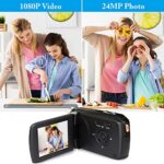 Video Camera Camcorder for Kids Vlogging Camera for YouTube TikTok Full HD 1080P 30FPS 24MP Digital Camera Recorder Camcorders for Kids Teens Beginners -Holiday Birthday Gift