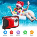 Waterproof Digital Camera for Kids,HD 1080P 16 FT Underwater Camera 2.8″ LCD 21MP Kids Video Camcorder with Rechargeable Battery,Point and Shoot Camera for Teenagers Students Gifts