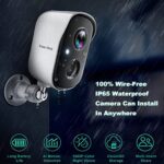 Wireless Cameras for Home/Outdoor Security, Battery Powered 1080P WiFi Security Cameras Wireless Outdoor with Spotlight, AI Motion Detection, Siren, Color Night Vision Waterproof, 2-Way Talk, SD/Cloud