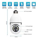 2022 New Light Bulb Camera, Wireless WiFi HD 5MP Security Light Bulb Camera, 360 Panoramic IP Camera, Indoor Outdoor, 1080P 2.4GHz WiFi Camera with Real-time Motion Detection, Alerts, Night Vision