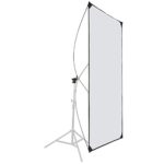 Glow Light Reflector Panel for Photo Studio Photography 35 x 70 with Stand Bracket Rotating Rod Adapter, Aluminum Rods, Carry Bag