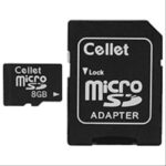 Cellet 8GB MicroSD for LG VS930 Smartphone custom flash memory, high-speed transmission, plug and play, with Full Size SD Adapter. (Retail Packaging)