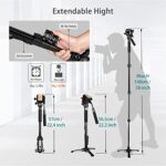 Extendable Camera Aluminum Monopod with Fluid Head and Foldable Tripod Base for DSLR Camera.Max Height 148cm / 58 inch. Payload up to 3kg/6.6lbs.