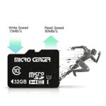 Micro Center 32GB Class 10 Micro SDHC Flash Memory Card with Adapter for Mobile Device Storage Phone, Tablet, Drone & Full HD Video Recording – 80MB/s UHS-I, C10, U1 (1 Pack)