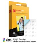 Kodak 2″x3″ Premium Zink Photo Paper (50 Sheets) Compatible with Kodak Smile, Kodak Step, PRINTOMATIC, 50 count (Pack of 1)