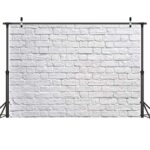 SJOLOON White Brick Wall Backdrop White Brick Photo Backdrop Thin Vinyl Photography Backdrop Background Studio Prop 10931(7x5FT)