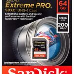 SanDisk 64GB SDXC SD Extreme Pro Memory Card Works with Canon EOS R, RP, M, M10 Mirrorless Camera Class 10 UHS-I (SDSDXXU-064G-GN4IN) Bundle with (1) Everything But Stromboli Multi Slot Card Reader