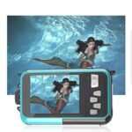 Waterproof Digital Camera for Snorkeling 24 MP Video Recorder Full HD 1080P Bundle with Swimming Goggles, 32GB SD Card, Floating Wrist Strap. DV Recording Point and Digital Shoot, Dual Screen.