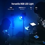 NEEWER LED Video Light Bowens Mount RGB CB60 70W, RGB Full Color 18000 Lux@1m CCT 2700K~6500K CRI 97+ 17 Lighting Scenes App Control Continuous Lighting for Photography, Studio Video Lighting
