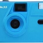 Kodak M35 35mm Film Camera, Starter Bundle: Includes 3 Packs of Kodak Gold 200 35mm Color Negative Film (24 Exposures Each), 4 Pack AAA Alkaline Batteries + Cleaning Cloth (Cerulean Blue)