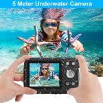 Waterproof Camera, 1080P HD Underwater Camera, 21MP 17FT Waterproof Digital Camera with Rechargeable Battery, Up to 32G SD Card(Not Included), Point and Shoot Camera for Children Snorkeling Swimming