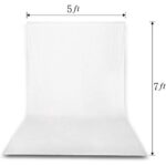 White Backdrop with Pocket FHZON 5x7ft Solid Color White Screen Photo Polyester Fabric Backdrop Photography Baby Adult Family Party Booth Portraits Photo Video Shooting Props Machine Washable YFH002