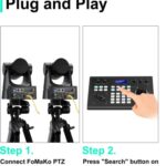 FoMaKo PTZ Camera Bundle 20X HDMI 3G-SDI IP PoE HDMI PTZ Camera for Church Worship(2pcs) PTZ Controller PoE IP PTZ Camera Controller Keyboard (PTZ Bundle FMK20SDIx2+KC608)
