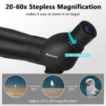 HUICOCY Spotting Scopes, 20-60x60mm Zoom 39-19m/1000m with FMC Lens, BAK4 45 Degree Angled Eyepiece, Fogproof Spotting Scope with Tripod, Phone Adapter, Carry Bag for Birding Watching