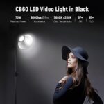 NEEWER Upgraded CB60 70W LED Video Light, Continuous Lighting with 5600K Daylight/CRI 97+/TLCI 97+/9000Lux@1M/Bowens Mount&2.4G Wireless Remote for Studio/Outdoor Photography/YouTube Videos (Black)