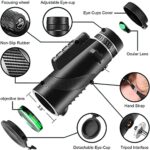 80×100 Monocular-Telescope High Powered for Smartphone Monoculars for Adults High Definition Monocular Telescope for Stargazing Hunting Wildlife Bird Watching Travel Camping Hiking