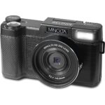 Minolta MND30-BK 30MP 2.7K Ultra HD 4X Zoom Digital Camera (Black) Bundle with Deco Photo Point and Shoot Field Bag Camera Case (Black/Red)