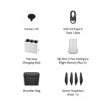 DJI Mini 3 Pro Fly More Kit Plus, Includes Two Intelligent Flight Batteries Plus, a Two-Way Charging Hub, Data Cable, Shoulder Bag, Spare propellers, and Screws, Black