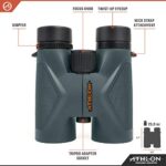Athlon Optics 10×42 Midas G2 UHD Gray Binoculars with Eye Relief for Adults and Kids, High-Powered Binoculars for Hunting, Birdwatching, and More