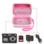 Carrying & Protective Case for Digital Camera, AbergBest 21 Mega Pixels 2.7″ LCD Rechargeable HD/Kodak Pixpro/Canon PowerShot ELPH 180/190 / Sony DSCW800 / DSCW830 Cameras for Travel-Pink