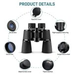 Binoculars 20×50 for Adults,Waterproof/Professional Binoculars Durable & Clear BAK4 Prism FMC Lens,Suitable for Outdoor Sports, Concert and Bird Watching