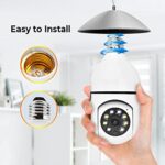 Tashi 1080P Light Bulb Camera, Wireless 5GHz & 2.4GHz WiFi Home Security Camera 360° Surveillance Cam with Motion Detection Alarm Night Vision Light Socket Camera