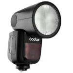 Godox V1-N Flash with Godox AK-R1 Accessories kit for Nikon, 76Ws 2.4G TTL Round Head Flash Speedlight, 1/8000 HSS, 1.5 sec. Recycle Time, 2600mAh Lithimu Battery, 10 Level LED Modeling Lamp