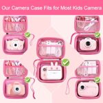 MINIBEAR Kids Camera Case Compatible Kids Camera, Case for Camera for Kids and Kids Action Camera Accessories, 6.1 x 4.9 x 3.4 inch Shockproof Storage Box fits for Most Kids Camera (Pink)