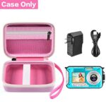 Digital Camera Case Compatible with YISENCE/ for AbergBest 21 Mega Pixels 2.7″ LCD Rechargeable HD/ for Canon PowerShot ELPH 180 190/ for Sony DSCW800 DSCW830 Kids Camera with SD Card and Cable -Pink