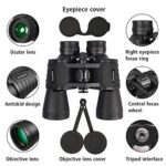 20×50 High Power Binoculars for Adults with Low Light Night Vision, Compact Waterproof Binoculars for Bird Watching Hunting Travel Football Games Stargazing with Carrying Case and Strap